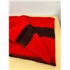 Image 4 : Vintage Red With Black Stripe Ottawa Valley Wool Blanket - nice Approx: 66x82"