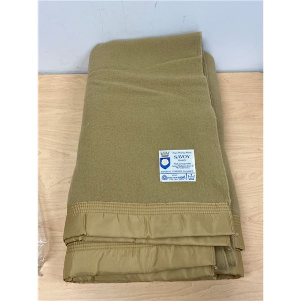 Huge Vintage Pure Merino Wool Blanket - nice Approx: 96x100""