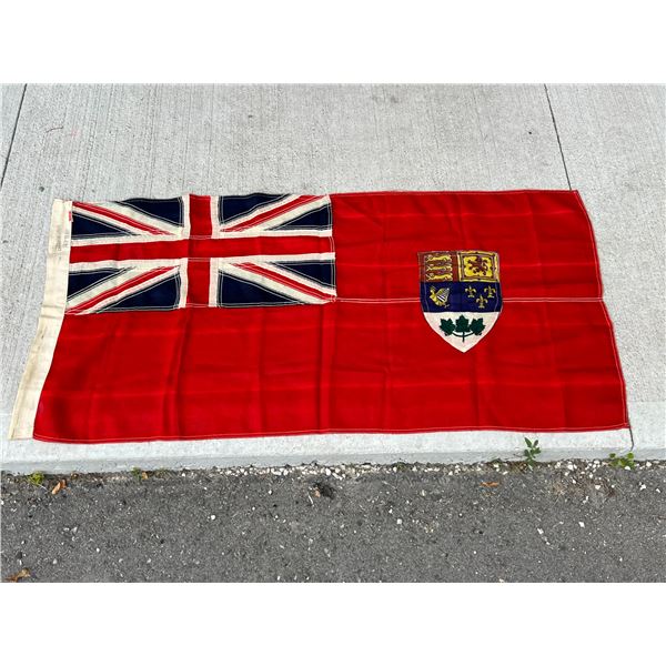 Vintage Sewn Canadian Ensign Flag - Approx: 54x26"