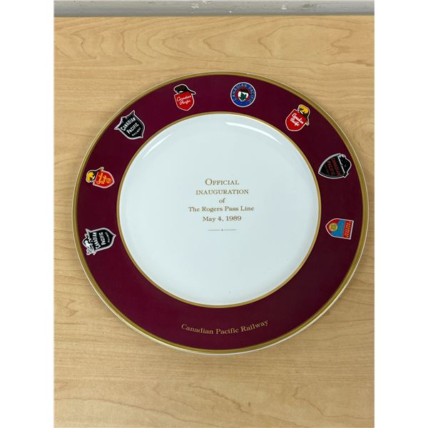CPR Canadian Pacific Railway The Rogers Pass Line Official Inauguration Plate 10.75"