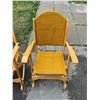 Image 6 : 2 Canadian Wood Fold Up Rocking Chairs - High & Low Back Models - Clement 2318 & 2418