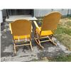 Image 9 : 2 Canadian Wood Fold Up Rocking Chairs - High & Low Back Models - Clement 2318 & 2418