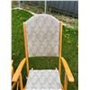 Image 5 : 2 Canadian Wood Fold Up High Back Rocking Chairs - Clement 2418 & St-Yves No.100