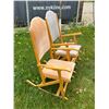 Image 6 : 2 Canadian Wood Fold Up High Back Rocking Chairs - Clement 2418 & St-Yves No.100