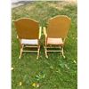 Image 7 : 2 Canadian Wood Fold Up High Back Rocking Chairs - Clement 2418 & St-Yves No.100