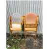 Image 8 : 2 Canadian Wood Fold Up High Back Rocking Chairs - Clement 2418 & St-Yves No.100