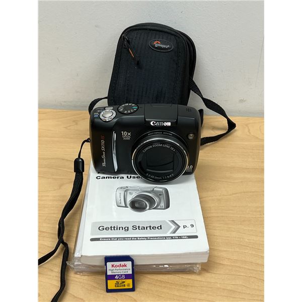 Canon Power Shot SX110 IS Digital Camera 9 Mega pixels 10x Optical zoom & Accessories