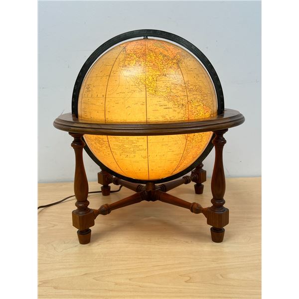 Vintage World Globe Lamp - Works - Approx: 17"T 16"W