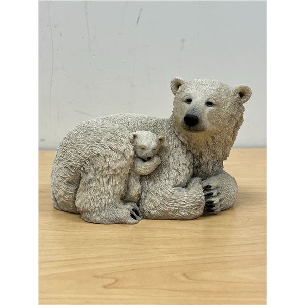 "Bear Hugs" Keith Sandulak Polar Bear Figurine - Approx: 8"W 5.5"T