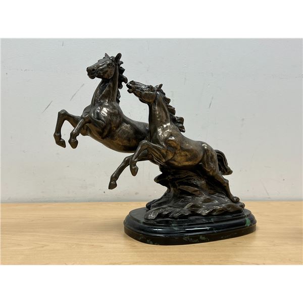 Crosa Horses Figure / Sculpture with Bronze Effect - Larger Approx: 14"W 11.5"T