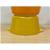 Image 3 : Orange & Yellow Pyrex Round Casseroles (no lids) - 1.5Pt and 1 Qt