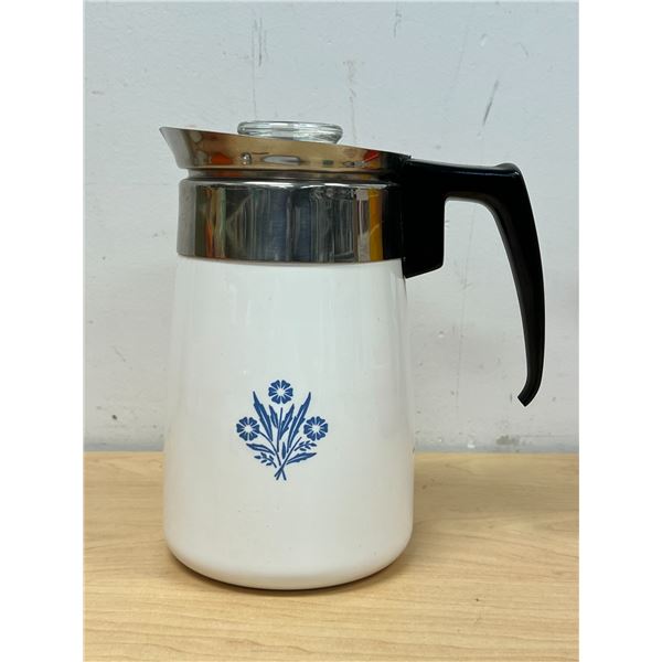 Corning Ware Blue Cornflower 6 Cup Coffee Percolator - very nice - see all photos