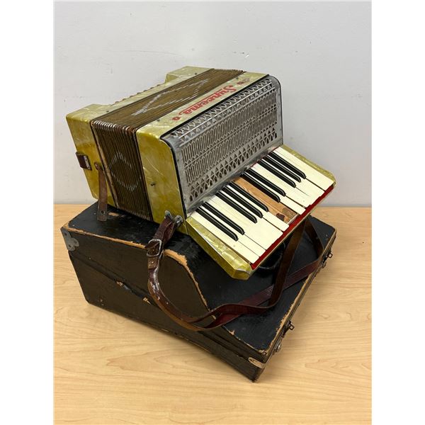 AS IS Vintage Suprema Accordion & Case as pictured - see all photos for condition