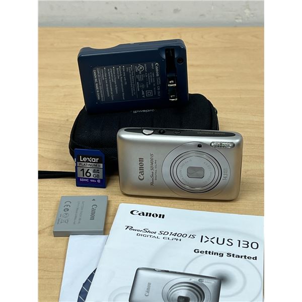 Canon Power Shot SD1400 IS Digital Elph Camera 14.1 Mega pixels & Accessories as pictured