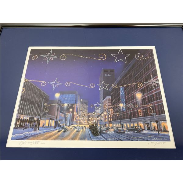 "Downtown Winnipeg - Christmas Eve" - Richard Shier COA 158/475 Frame: 20.25x16.25"
