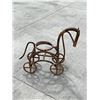 Image 1 : Bamboo Wicker Figural Horse Plant Holder - Approx: 26"W 20.5"T