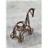 Image 2 : Bamboo Wicker Figural Horse Plant Holder - Approx: 26"W 20.5"T