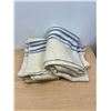 Image 1 : 2 Blue Striped Wool Blankets - good condition - Approx: 80x62"