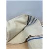 Image 4 : 2 Blue Striped Wool Blankets - good condition - Approx: 80x62"