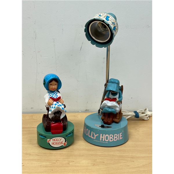 Vintage Holly Hobbie 14" Table Lamp & Radio - Lamp works, radio not tested