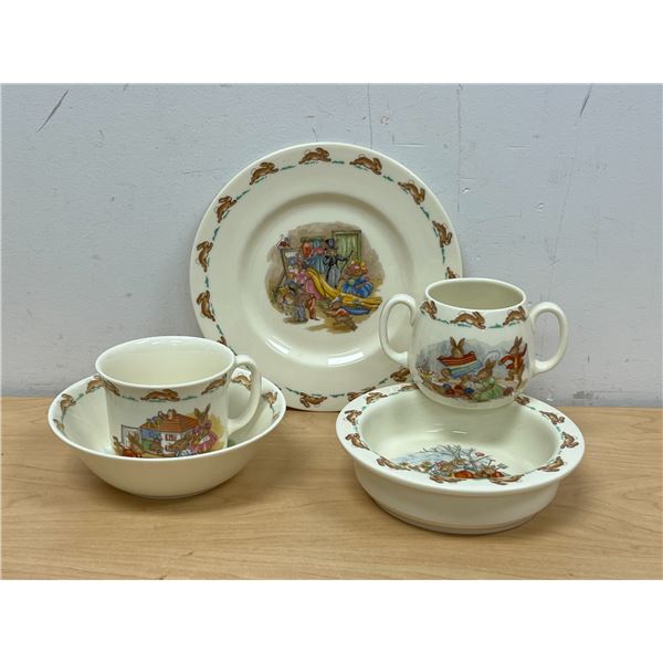 5 Royal Doulton Bunnykins Childrens Dishes - see all photos