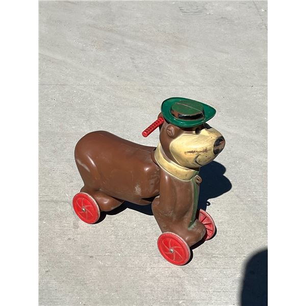 Vintage Yogi Bear Childs Ride on Push Toy - see all photos