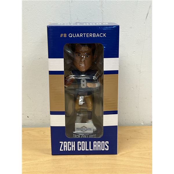 New In Box Zach Collaros Winnipeg Blue Bombers Bobblehead Quarterback #8