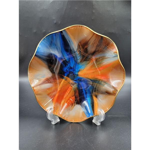 Vintage Seetusee Mayfair Fluted Art Glass Dish