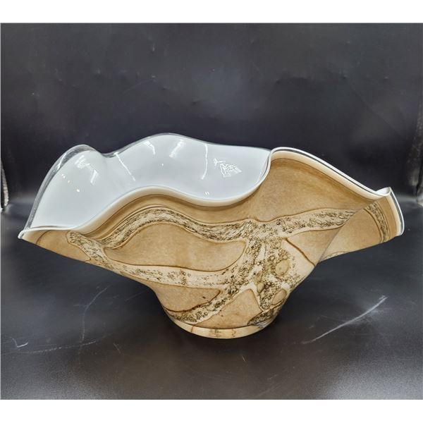 Vintage Fluted Art Glass Dish