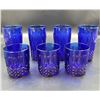 Image 1 : Set Of Royal Sapphire Cobalt Blue Embossed Glasses