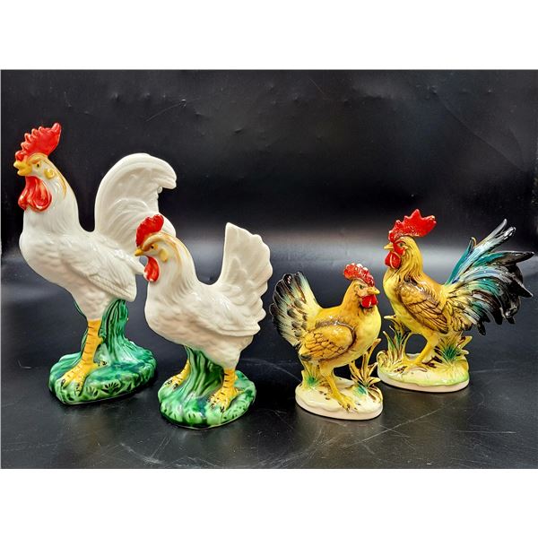 Ceramic Rooster Figurines