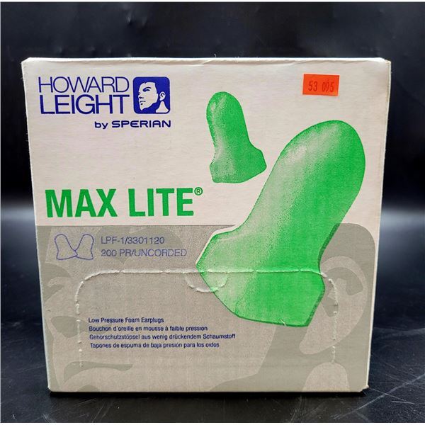 *New In Box* Howard Light LPF-1-D Max Lite Disposable Foam Uncorded Earplugs