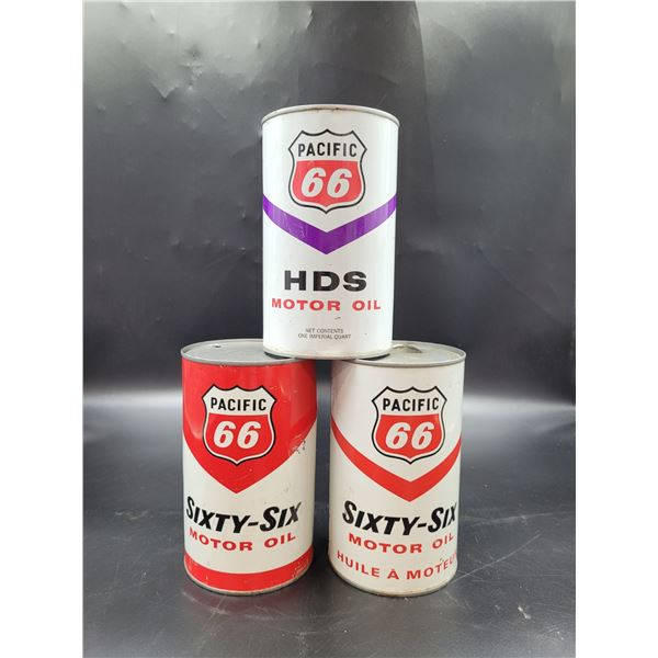 Pacific 66 Motor Oil Cans