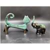 Image 1 : Evangeline Ware Canuck Pottery Flat Cat & Elephant Figurines