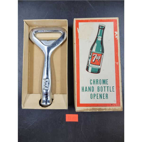 Vintage 7-UP Chrome Hand Bottle Opener