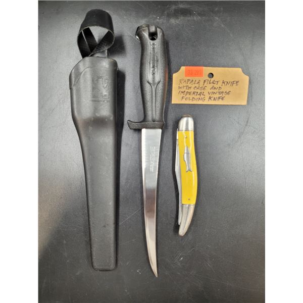 Rapala Filet Knife w/ Case & Imperial Vintage Folding Knife