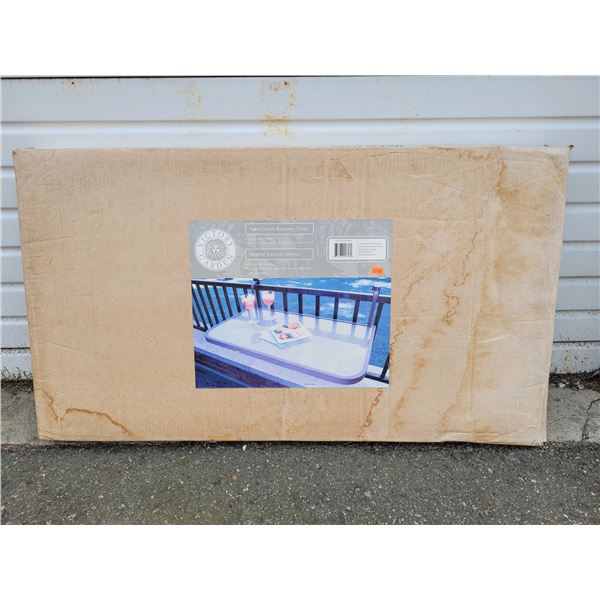 Victory Garden Fold Down Glass Top Balcony Table