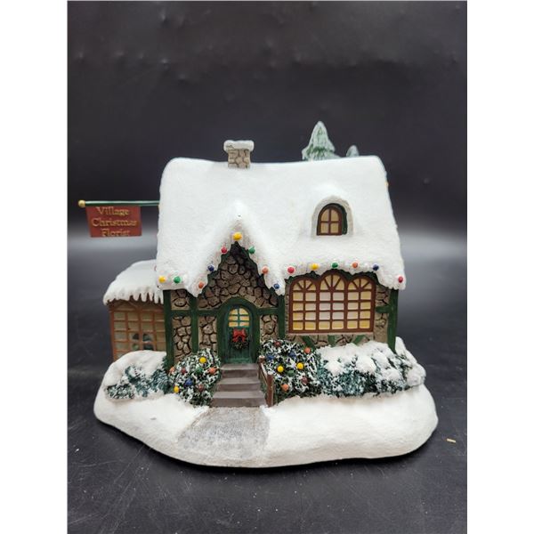 Thomas Kinkade Hawthorne Village "Village Christmas Florist" Light Up House Décor