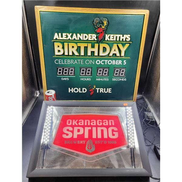 Alexander Keith's and Okanagan Spring Advertising Signs