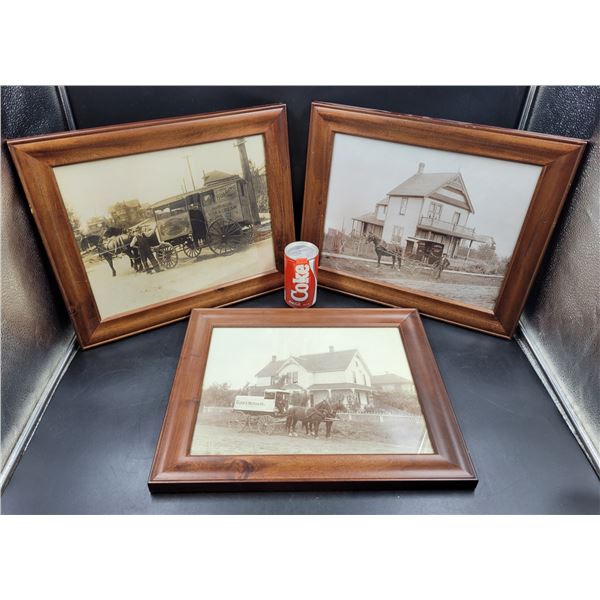 Vintage Wooden Framed Photographs