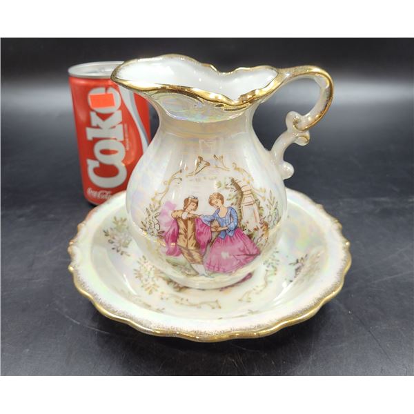 Hand Painted Porcelain Pitcher & Bowl