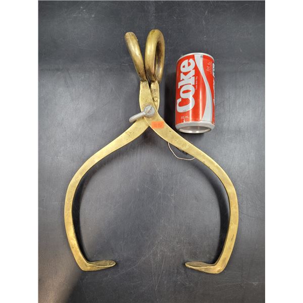 Vintage Brass Ice Block Tongs