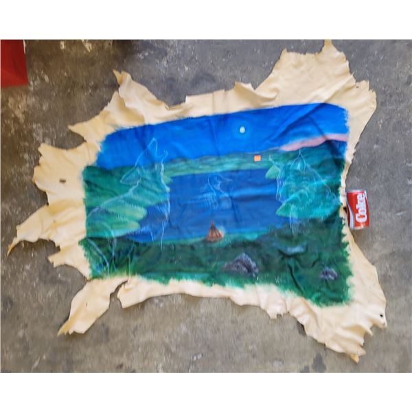 Native Original Oil Painting on Hide