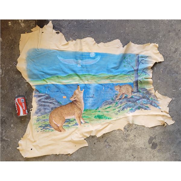 Native Original Oil Painting on Hide