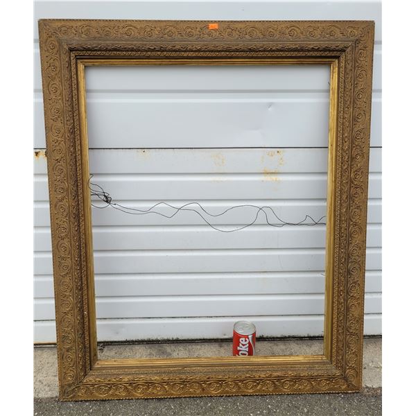 Large Antique Gold Painted Wooden Frame