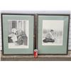 Image 1 : 2 Framed Drawing Prints By Brian D. Boyd