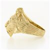 Image 5 : Vintage 14k Yellow Gold Ruby & Diamond Eyes Detailed Textured 3D Lion Head Ring