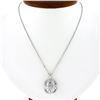 Image 1 : 14k White Gold 1.10 ctw Round & Baguette Diamond Cluster Pendant & 18" Chain
