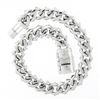 Image 5 : 14K White Gold 5 ctw Round Diamond Covered Cuban Curb Link 9mm Wide Chain Bracel