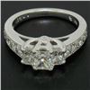 Image 7 : 14k White Gold 1.50 ctw 3 Radiant Diamond Engagement Ring w/ Round Accents Sz 5.